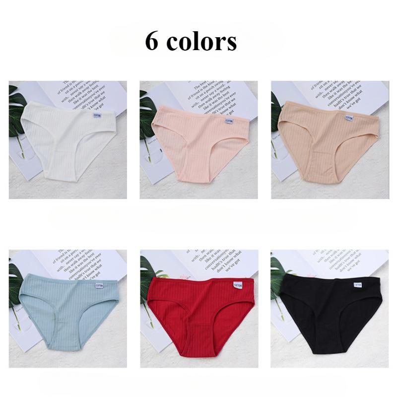 3 Pieces Women's Pure Cotton Panties Mid Waist Plus Size Triangle Panties Women's Underwear Macaron Color Girls' Breathable Underwear