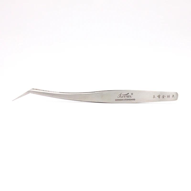 FUNMIX Stainless Steel Tweezers False Eyelash Extension Tweezers Anti-static Eyebrow Lash Tweezers Watchmaker Tools