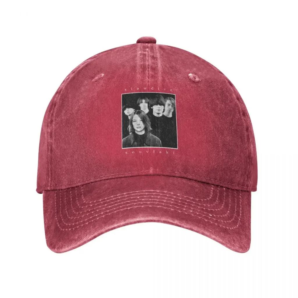 Slowdive Band Baseball Caps Casual Distressed Denim Sun Cap Unisex Style Outdoor Workouts Caps Hat