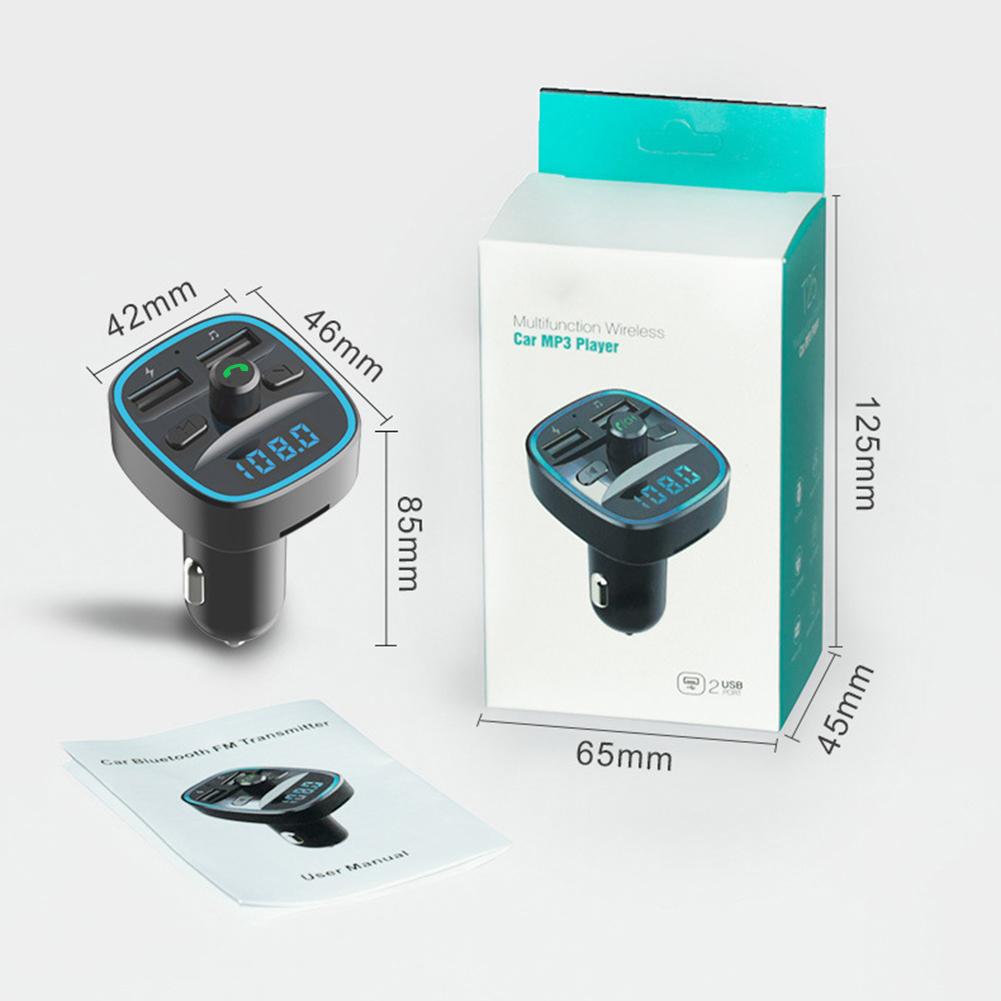MP3 Player Fast Charging Dual USB Charger Practical Multi-functional Classic Car Bluetooth-compatible 5.0 FM Transmitter