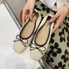 Summer Fashion Summer Egg Roll Shoes Bow Square Head Soft Sole Fashion Women's Shoes Shallow Mouth Stepping On Shit Feet