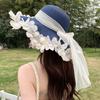 Breathable Straw Hat Wide-brimmed Beach Hat Sweet Sunshade Hat  for Summer Sun Protection