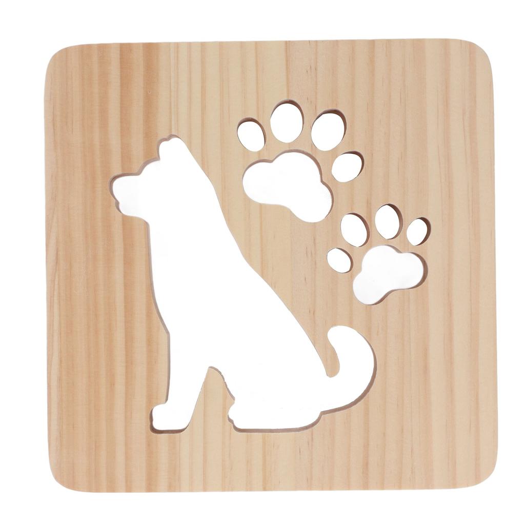 Nursery Night Light Cute Dog Hollow Design Soft 360 Degrees Lighting USB Power Night Light Lamp for