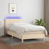 Vidaxl Continental Bed With Mattress, Cream, 90X190 Cm, Fabric