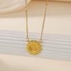 Stylish Stainless Steel Threaded Bead Flower Necklace for Women Mama 18K Gold-plated Necklace Choker Wedding Jewelry Accessories