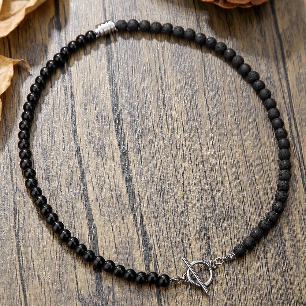 European and American Trendy Male Hip-hop American Retro Necklace Male Bohemian Turquoise Coconut Shell Wooden Bead Splicing Necklace