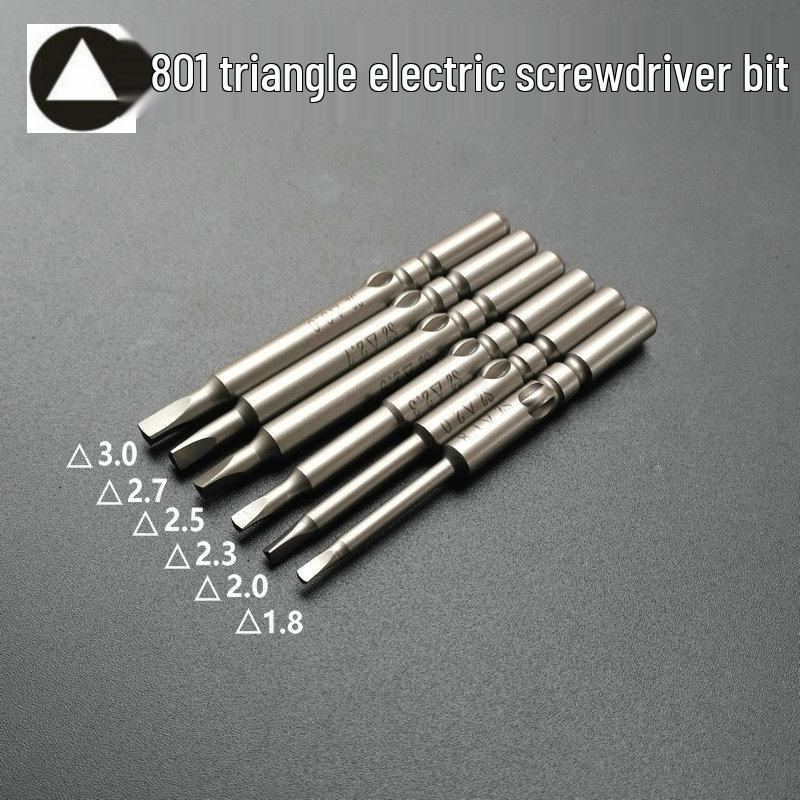 Ponta de Chave de Fenda Elétrica Triangular 801, Cabeça Magnética de Aço Liga S2 de Três Lados