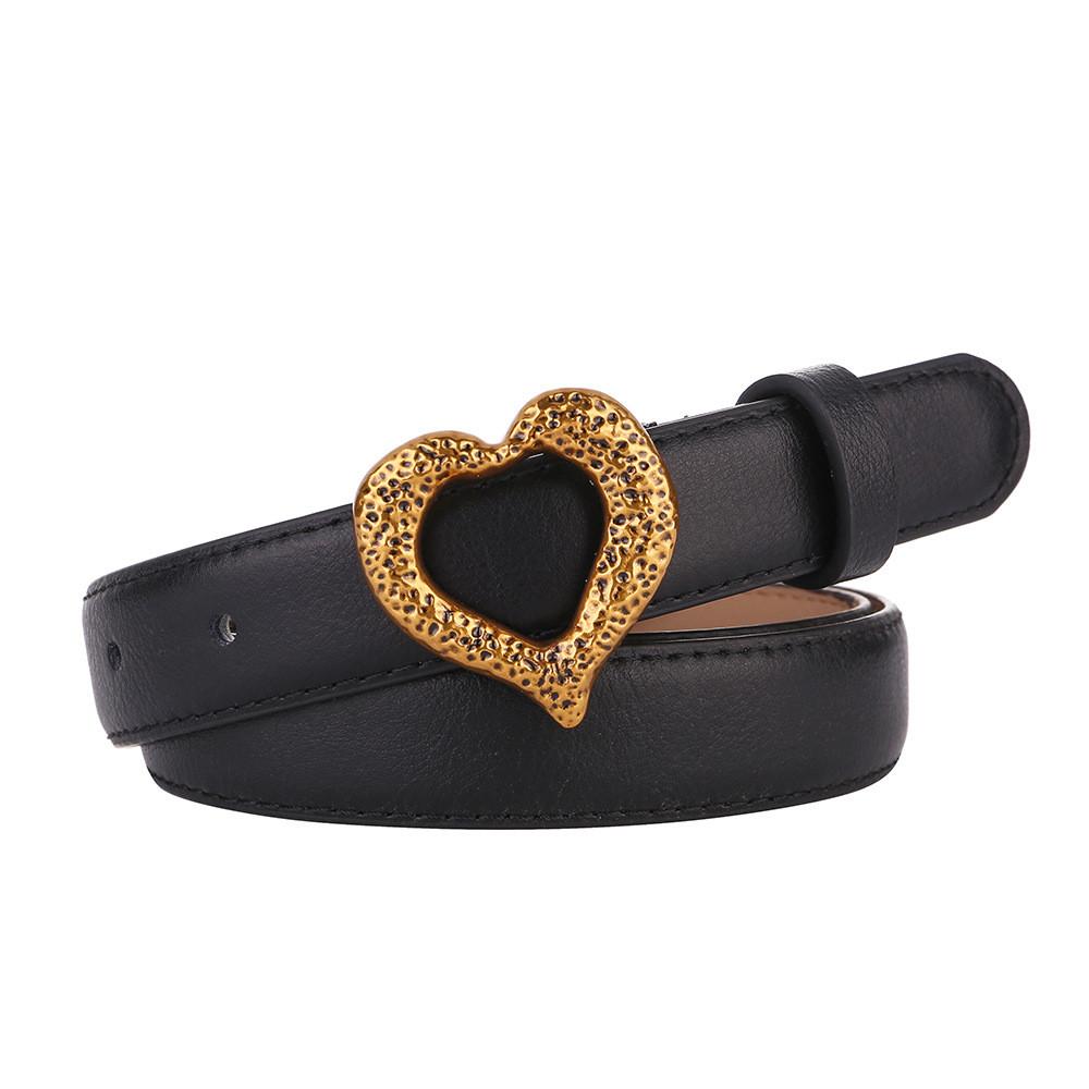 

Leather Womens Belt With Alloy Heart Buckle For Casual Denim Jeans Fashion Accessory