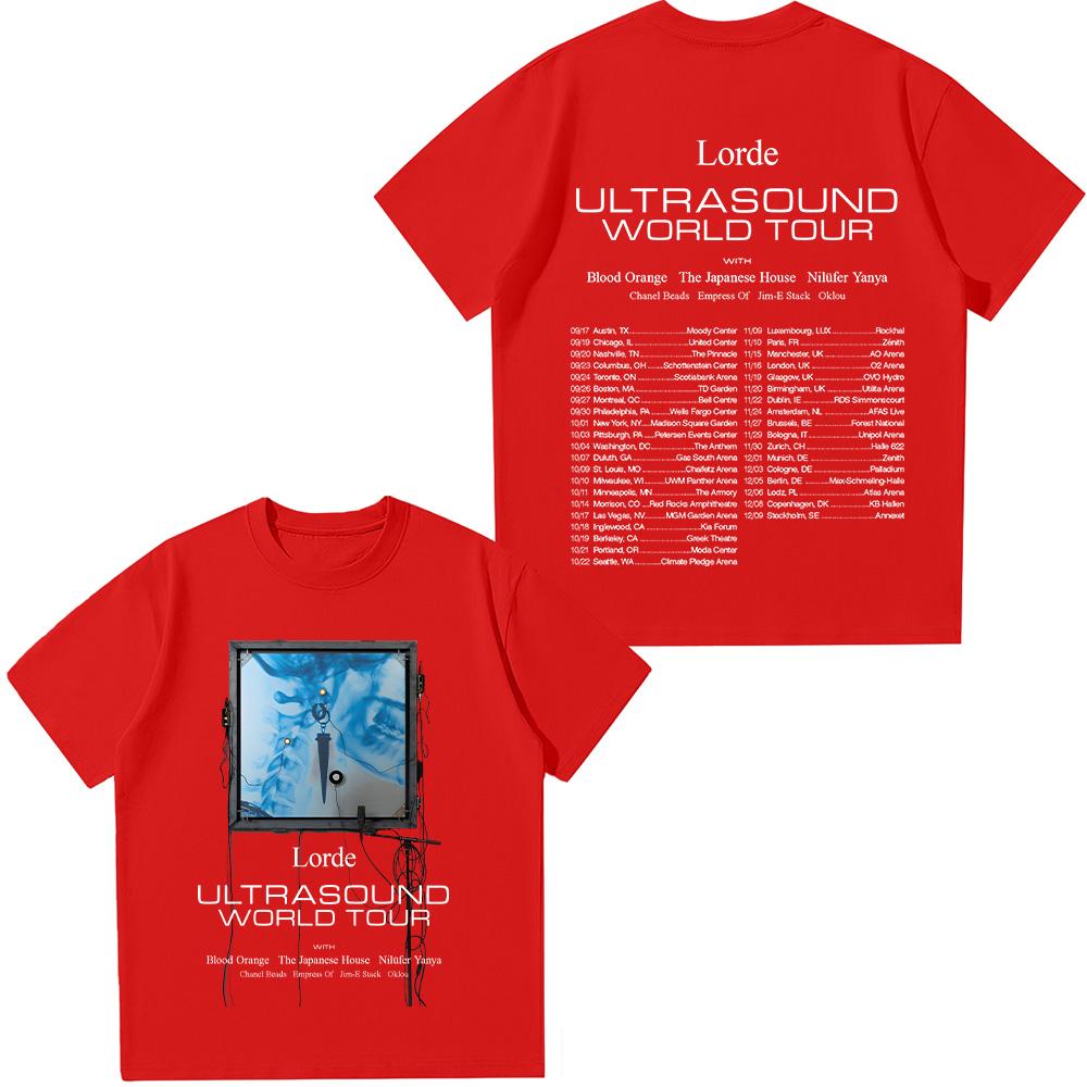 Lorde Ultrasound World Tour 2025 T-shirts Lorde Merch Graphic Tee New Versatile for Women/Men Tshirt Cotton Short Sleeve Clothes