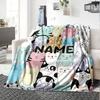 Cute Cat Pattern With Colorful And Playful Designs Multipurpose Customizable Blanket Customize Text Warmthful Decor Versatile For Sofa Couch Office