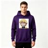 Men's Anime Character Print Pullover Hoodie Casual Long Sleeve Comfy Streetwear Tops for Daily Wear