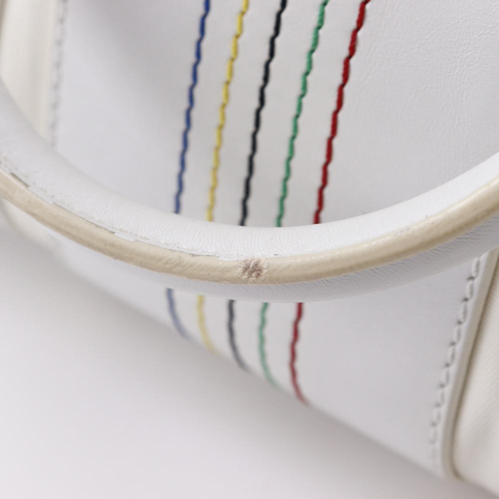 Celine Mini Boston Handtasche 2004 Olympische Spiele Athen Limited Weißes Nylon-Canvas/Leder Damen Gebraucht