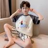 Cotton Boys Pajama Set Short Sleeve Long Pants Sleepwear Kids Ages 8 Fall Lightweight Comfortable
