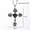 Gothic Heart Cross Pendant Necklace With Alloy Dark Theme For Men And Women