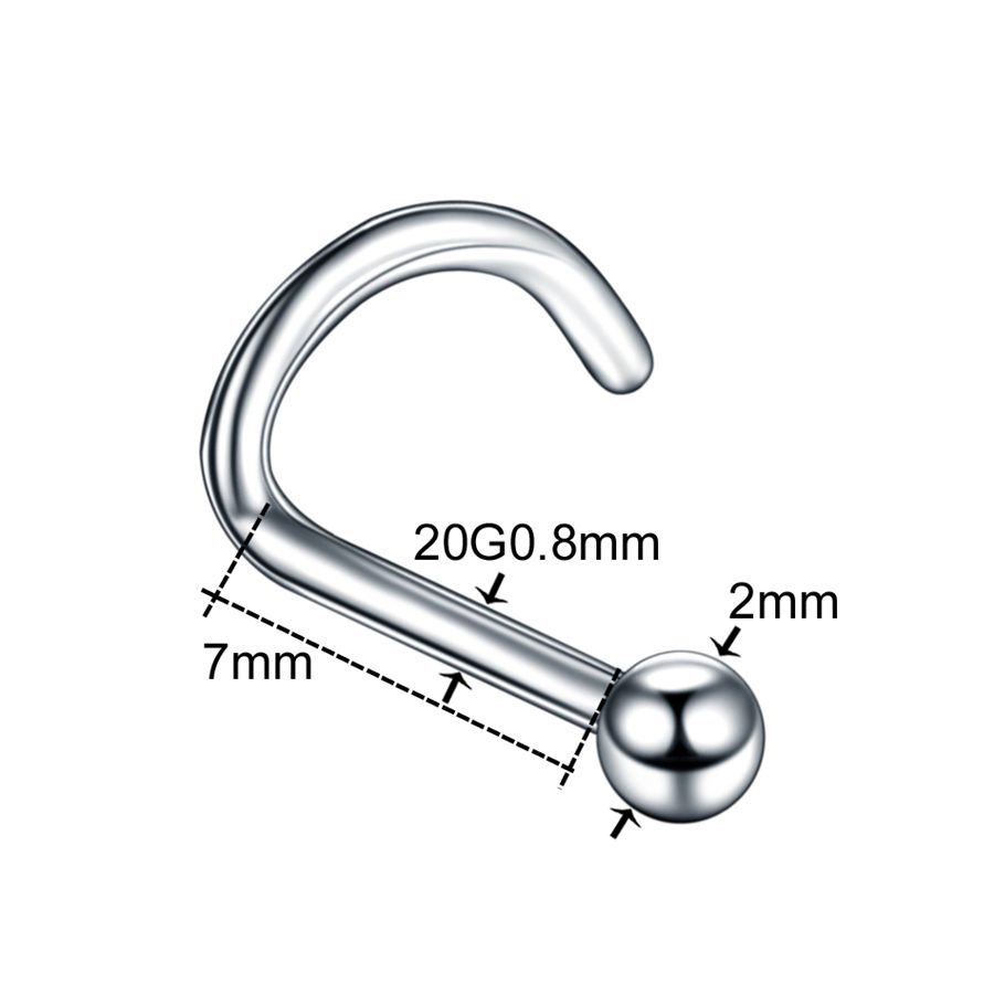1PC 20G Steel Prong CZ Nose Screw Rings Nariz Earring Nostril Piercings Opal Twist Curved Bar Gem Nose Bone Stud Rings Jewelry