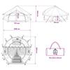 Tipi Tent Brown Grey 600 x 600 x 350 cm Polyester and Steel