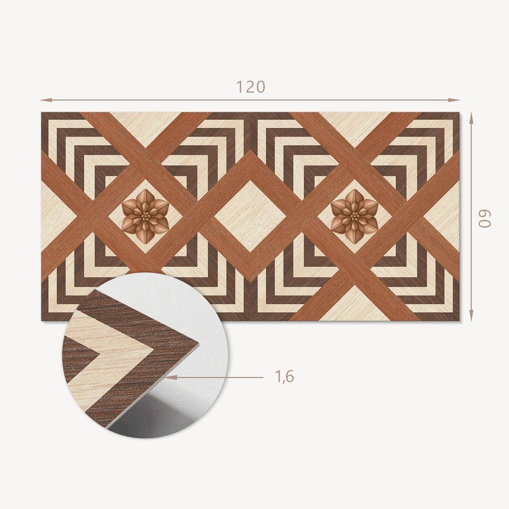 Wall Decor PVC Panel with Pattern for a Room 120x60 cm Pattern with Geometric Motifs