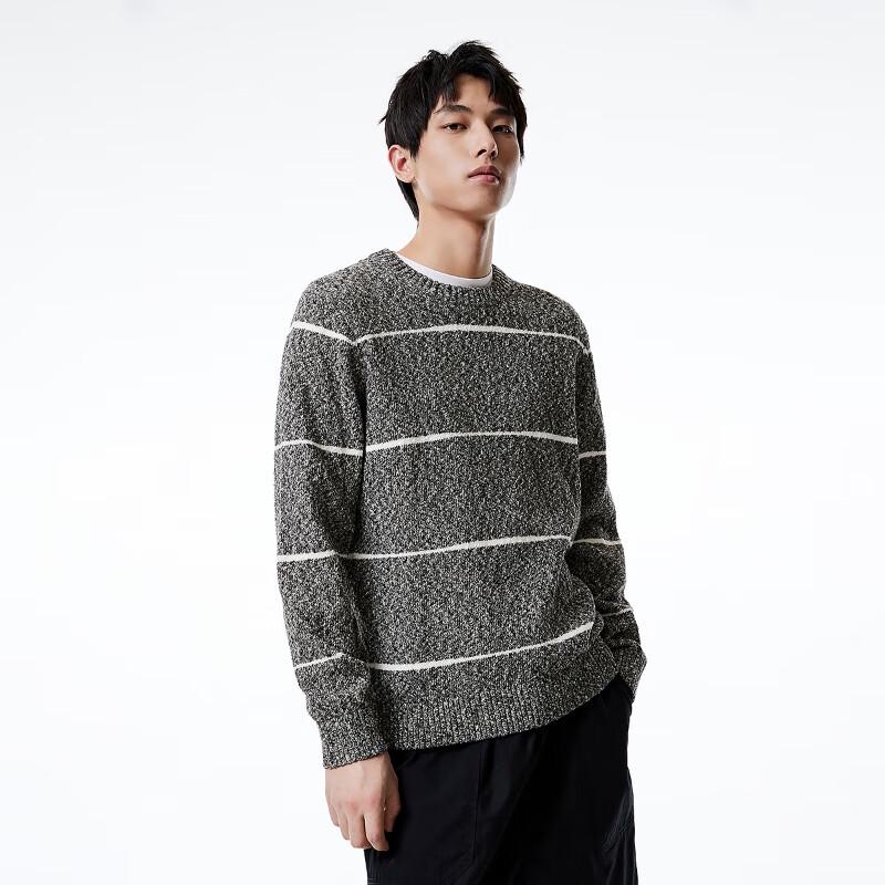 JACK&JONES Men's Striped Color-Block Knit Sweater