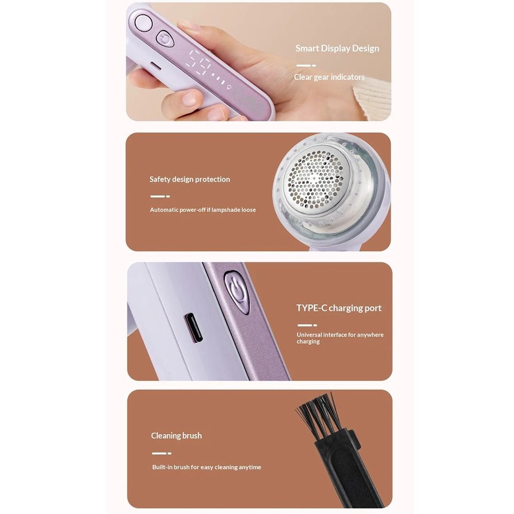 Digital Display Lint Shaver Foldable Handle Hairball Removal Machine  Clothing Maintenance