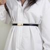 Womens Slim PU Belt With Zinc Alloy Buckle Adjustable Waistband Dresses Blazers Casual Office Wear