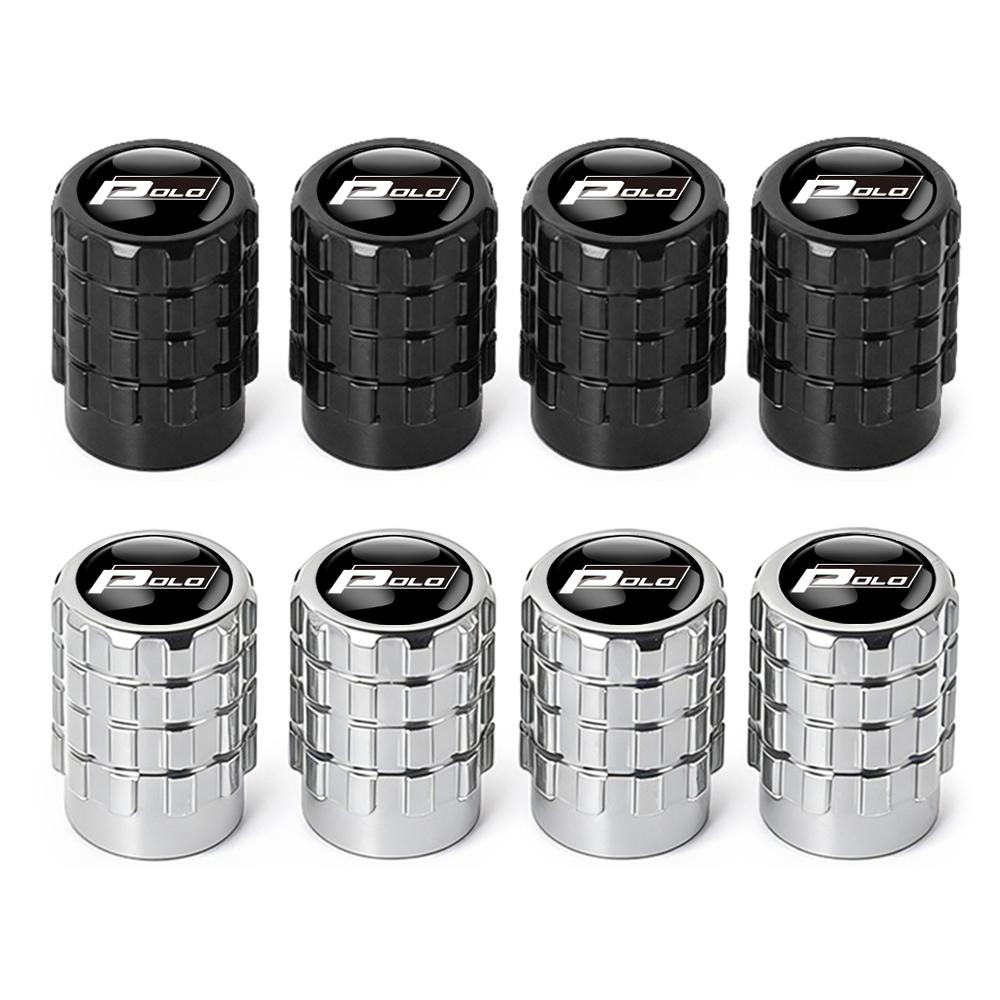 4PC Aluminium Car Tire Valve Stems Cap Gear-Shaped-Valve For Volkswagen TSI TDI R32 MK4 GTI Golf Polo Tiguan Passat Jetta Touran