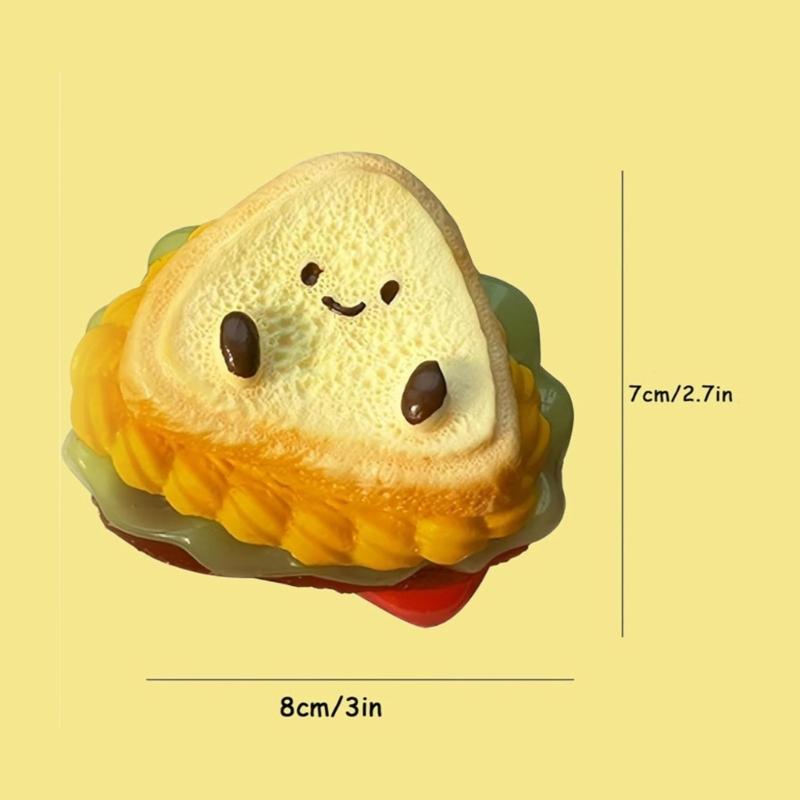 Squeeze Food Stress Toy Sensory Decompression Toy For Children Adult Soft PVC Sandwich Play Food for Tension Eliminate