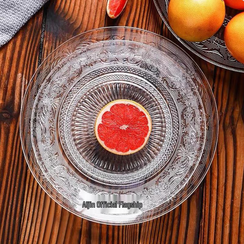 SIFAR 12-calowy Przezroczysty Szklany Zestaw 3 Talerzy na Owoce