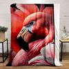 Flamingo and Flowers Blanket for All Seasons Blanket Lunch Break Throw Gift