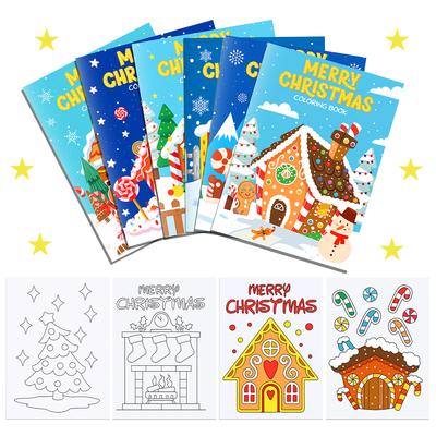 6pcs/Set Christmas Cartoon Coloring Books Christmas Decoration 2024 Xmas Coloring Book Ornament Navidad Natal New Year Gift 2025