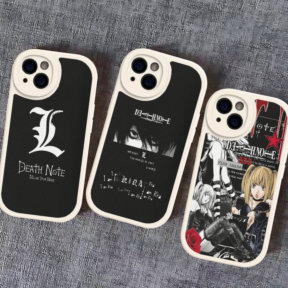 D-Death Note Leather Phone Case For IPhone 16 15 14 17 Pro Max 11 12 Mini Plus Soft Shell