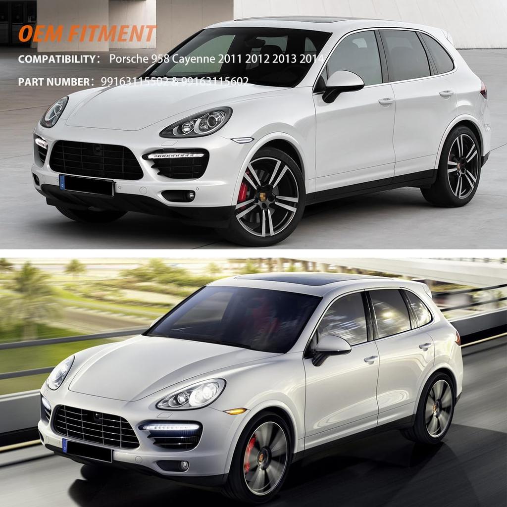 ADIIL For 2011-2014 Porsche Cayenne 958 Clear Lens Sequential LED Side Marker Signal Lights Front Fender Side Marker Lamps