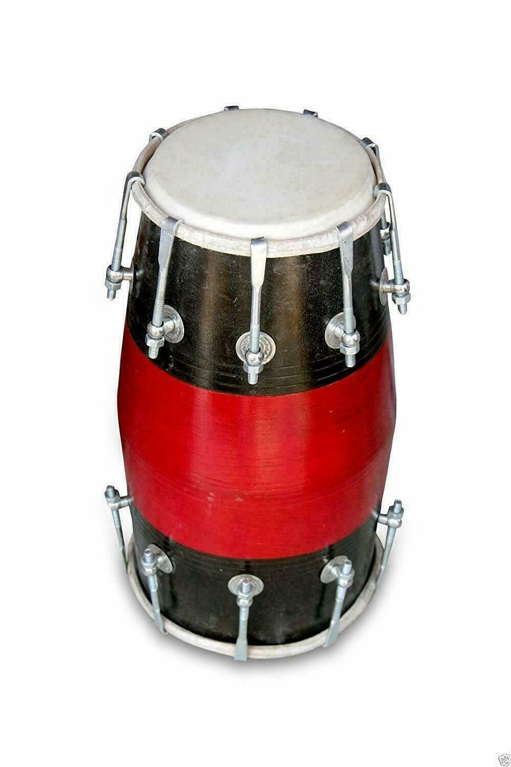 Handmade Wedding & Kirtan Dholak – Traditional Nut & Bolt Indian Musical Instrument with Cover
