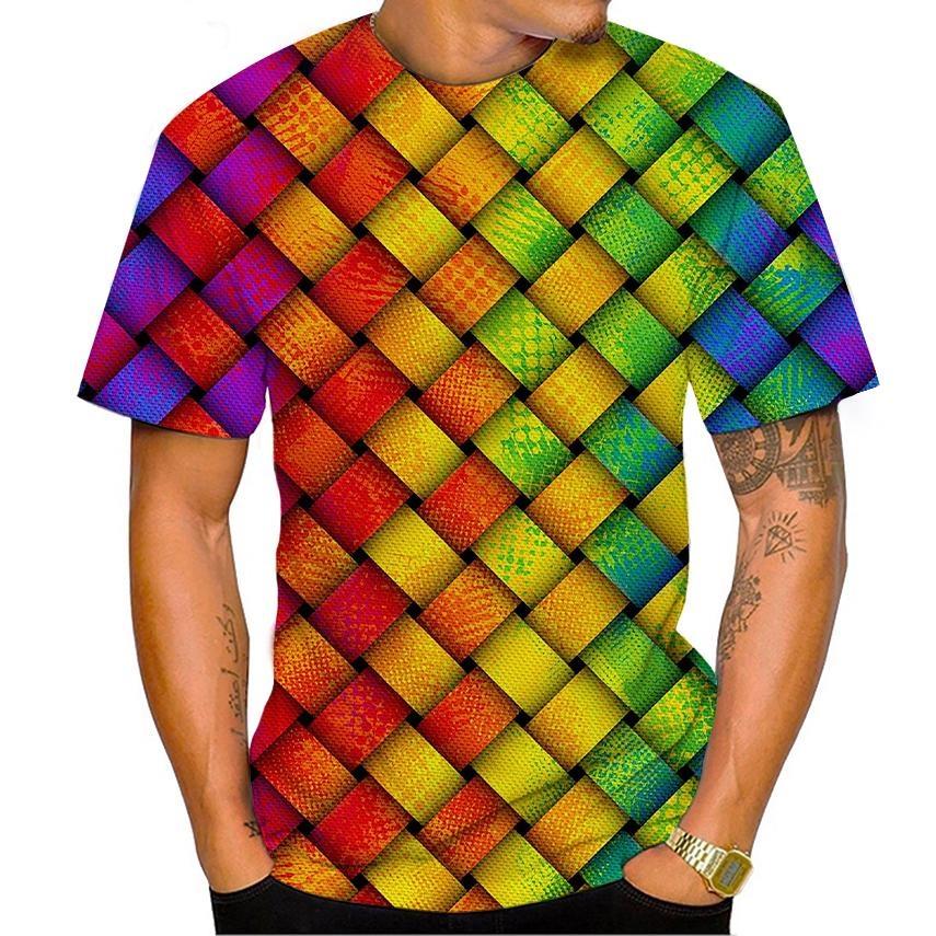 New Cool Hip Hop Printed Men's T-Shirt Summer Short Sleeved Street Personalized Creative Fashion Casual Loose Quick Drying Shirt