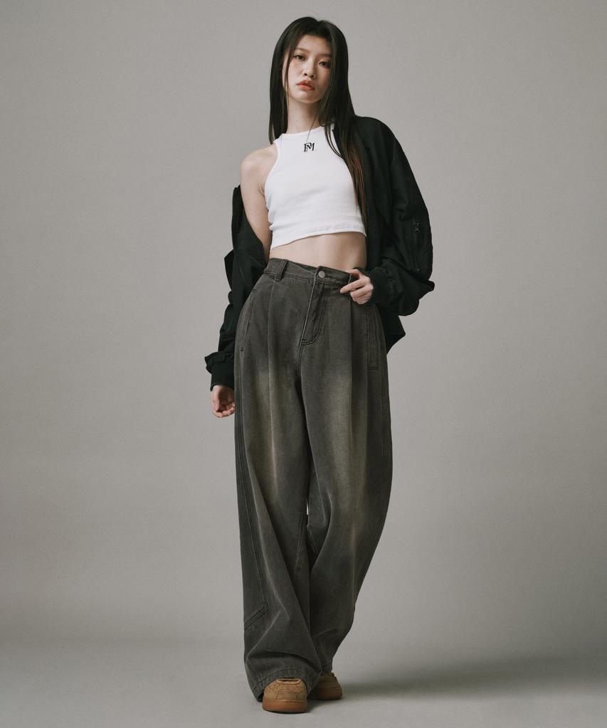 Verdnt Shirred Nylon Crop Jacket [Black]