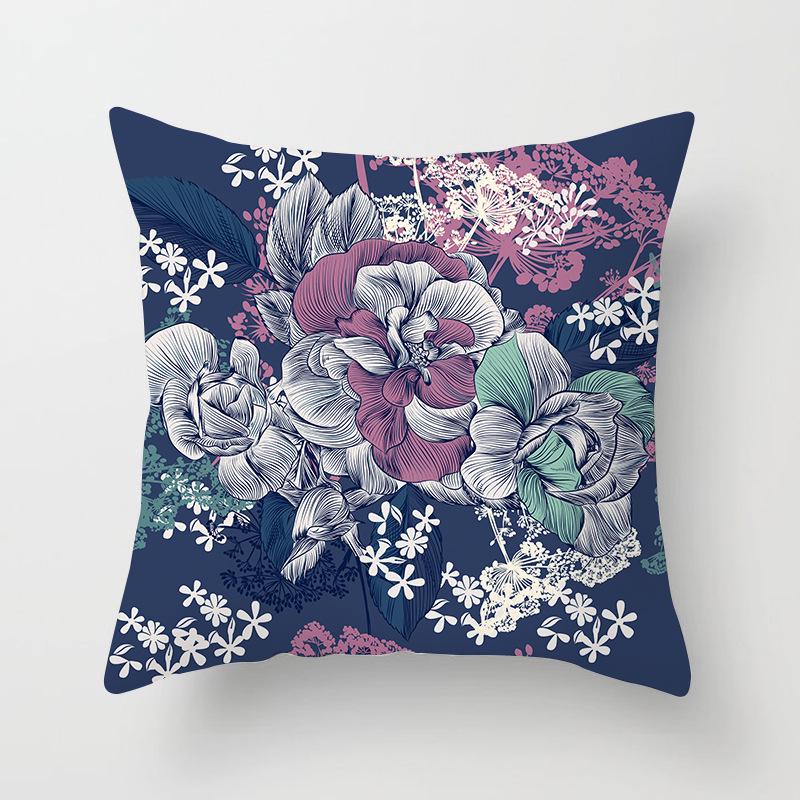 Painted Tree Digital Printed Peach Skin Square Pillow Cushion Cover Home Furnishings