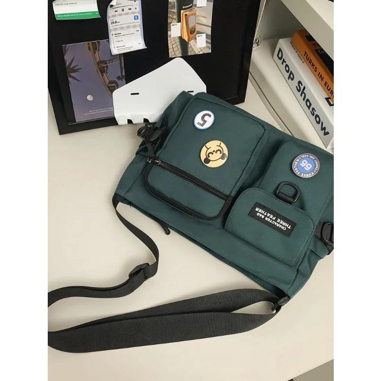 

Твердые сумки через плечо с большим внутренним отделением, мягкие, модные, хит продаж, унисекс, нейлоновые сумки через плечо на молнии