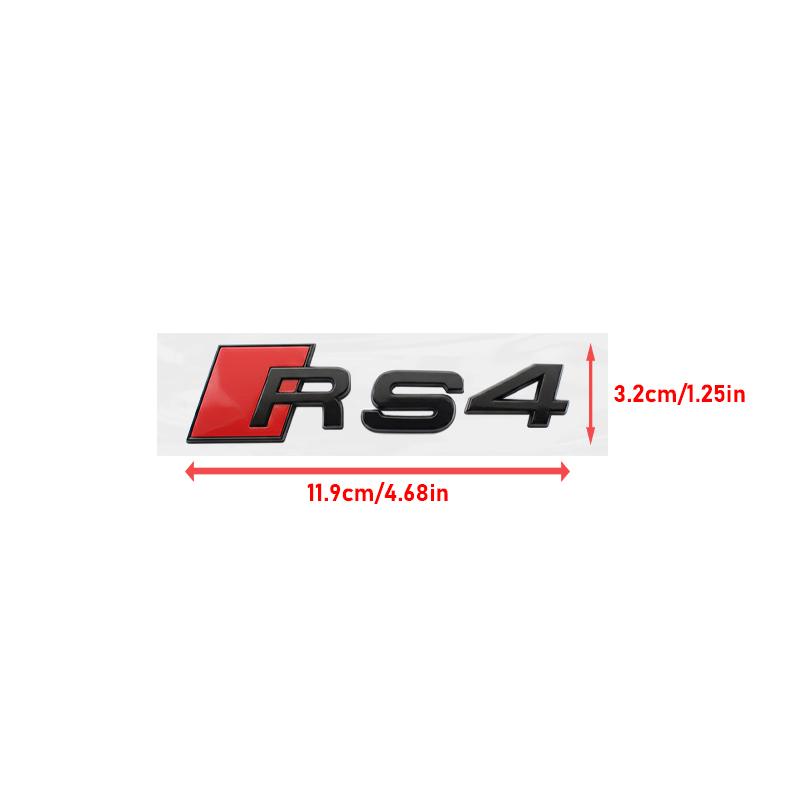 B Sport RS4 2016-2020 4Ring Car Logo Hood Front Grill Emblem Rear Trunk Badge Sticker RS4 Emblem Decal Decoration Accessories