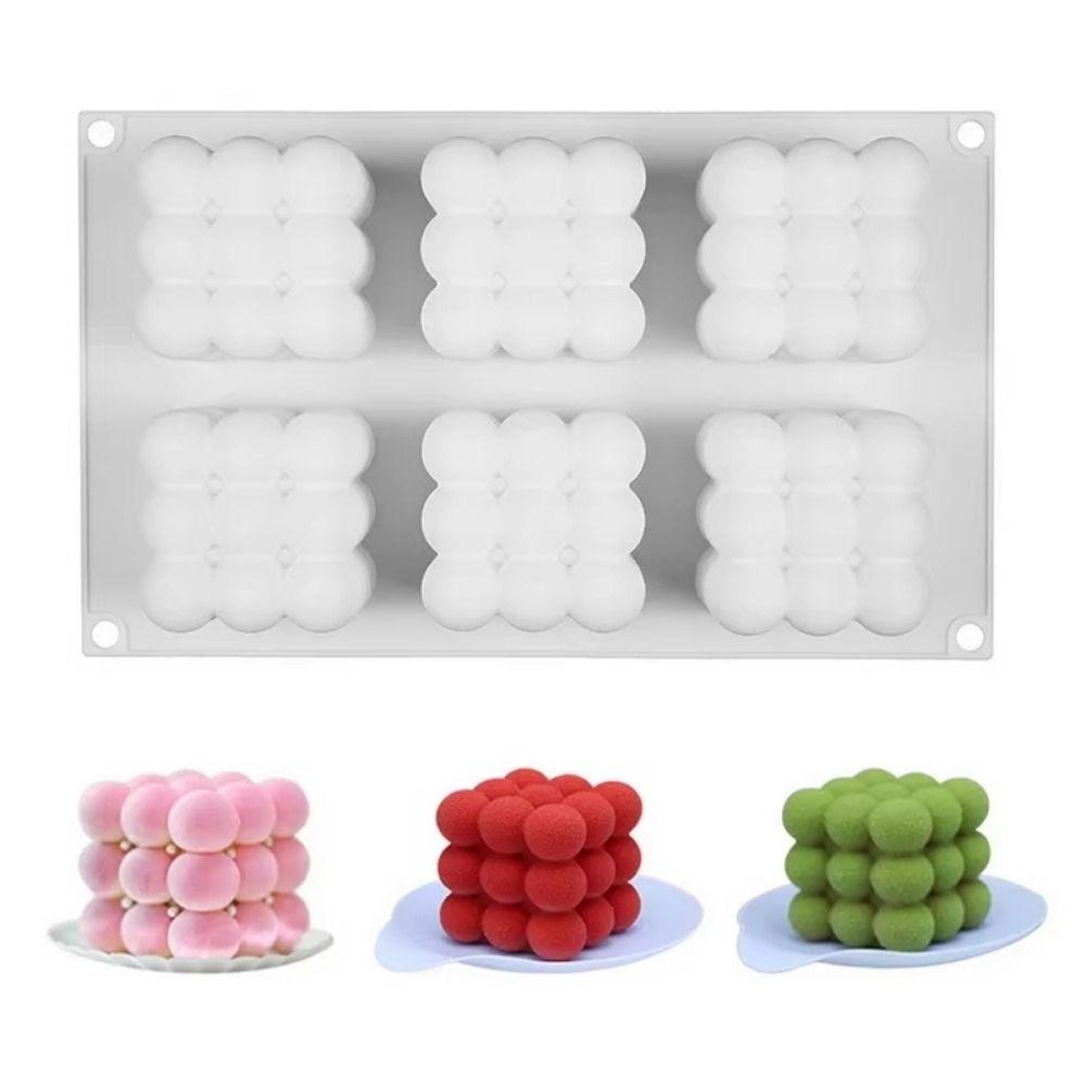 Large Bubble Ball 3D Bubble Cube Mold 6 Cavity Baking Molds DIY Mousse Cake Mold  Chocolate Making