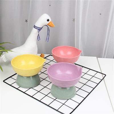 Bamboo Fiber Elevated Dowl Cats Dogs Feeder Creative Pet Food and Water Bowls with Stand Base Cute Puppy Feeding Products