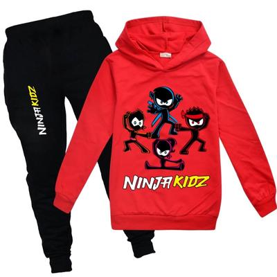 NINJA KIDZ Boutique di abbigliamento per bambini Abbigliamento per bambini in cotone all'ingrosso Maglietta per ragazze Pantaloni Completo per ragazzi della scuola Felpe con cappuccio per bambini