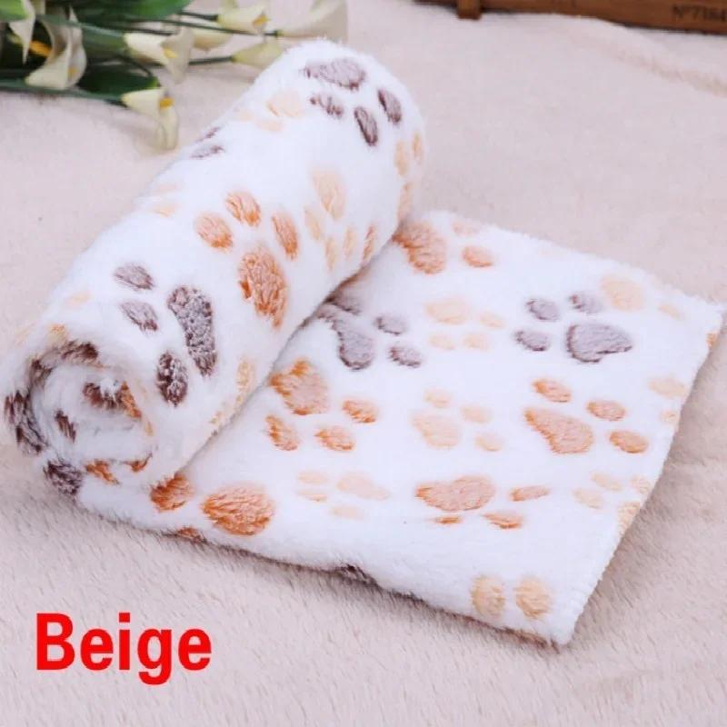 

2 цвета Милый цветочный питомец Сон Теплый отпечаток лапы Собака Кошка Щенок Флис Мягкий Собачий плед Кровать для питомца Собачий коврик 2025 104x76cm бежевый