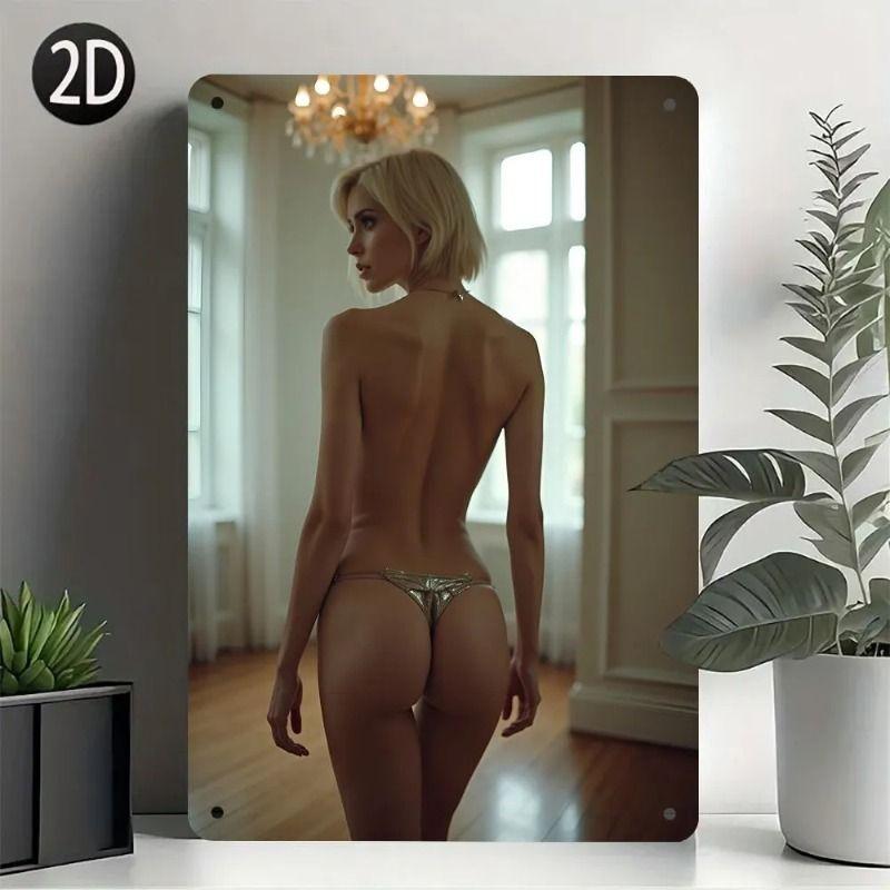Sexy Girl Metal Tin Sign 20x30 cm for Garage & Workshop Decor