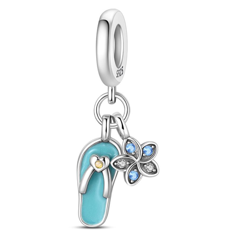 Shoe Charm Bead Components Copper Metal Ballet Dance Shoes High Heels Canvas Shoe Pendant Bead Components Compatible With Do It Yourself Bracelets