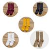 5 Pairs Solid Ribbed Crew Socks Women Mixed Color 4 Seasons Fit Loose Socks Set Daily Basic Sox