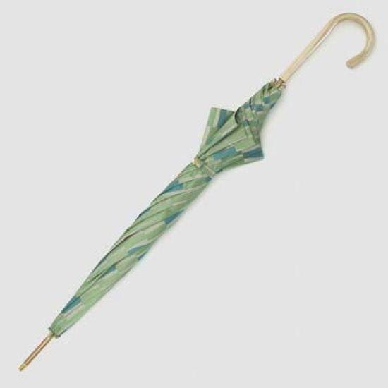 Makita Shoten Rain Long Nordic Jacquard Manual Made in 16248809 Women's Umbrella, Umbrella, Umbrella, (Large Branch) Pattern, Green, Opening, Japan,