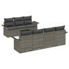 Garden Sofa Set with Cushions and Storage 8 Pcs Grey Poly Rattan