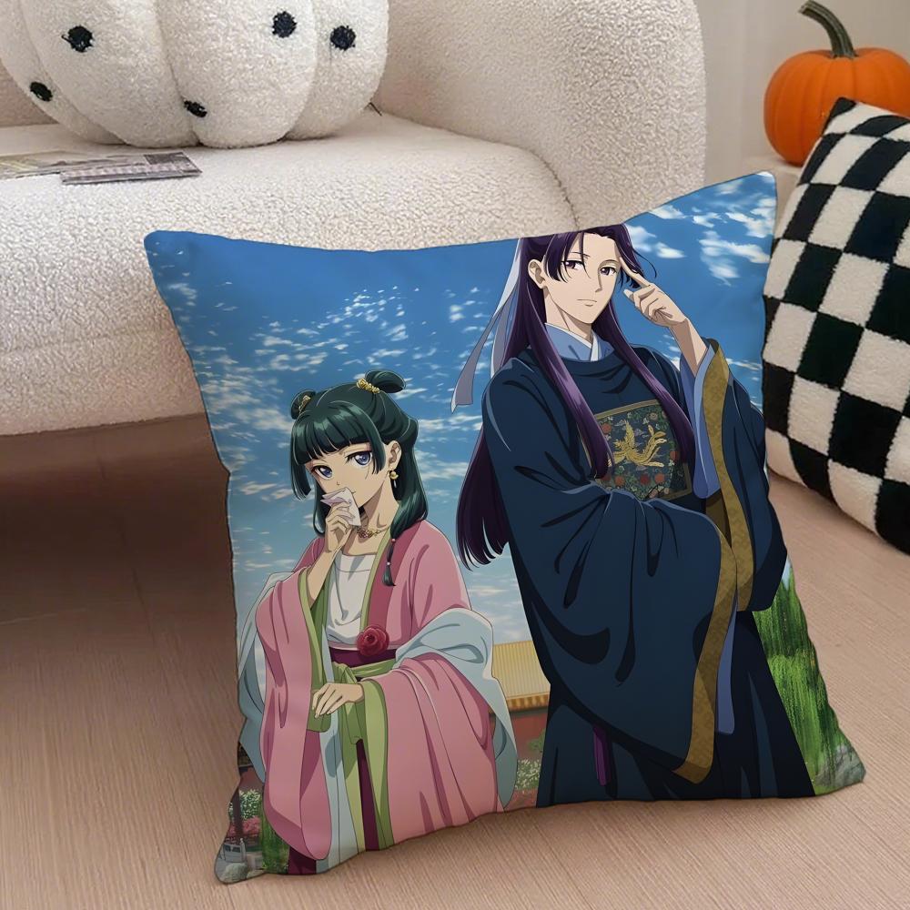Classic Japanese Anime TThe Apothecary Diaries Cushion Cover Throw Pillow Cover Hidden Button Durable Polyester Chair Cushion