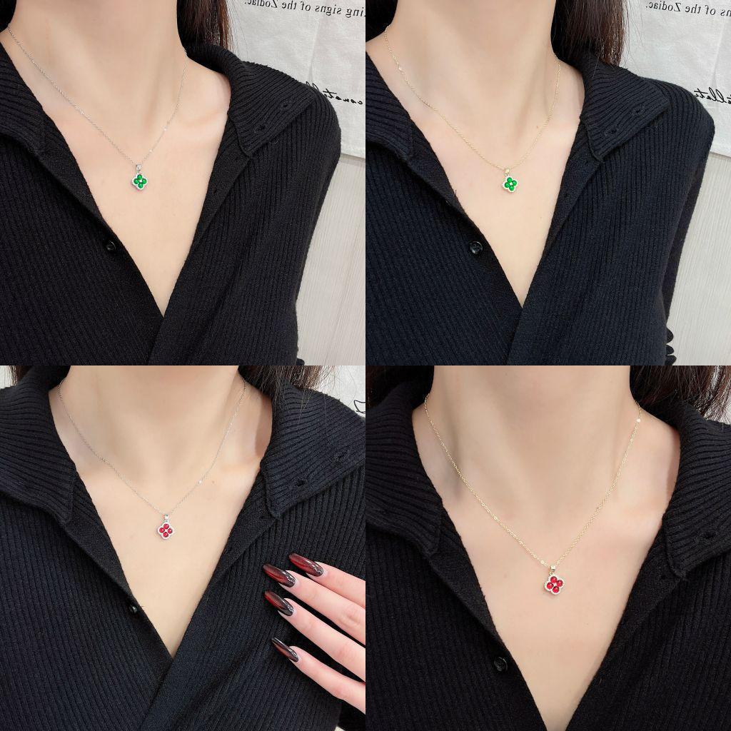 Emerald Four-Leaf Clover Necklace: Elegant, Stylish, and Versatile for Women