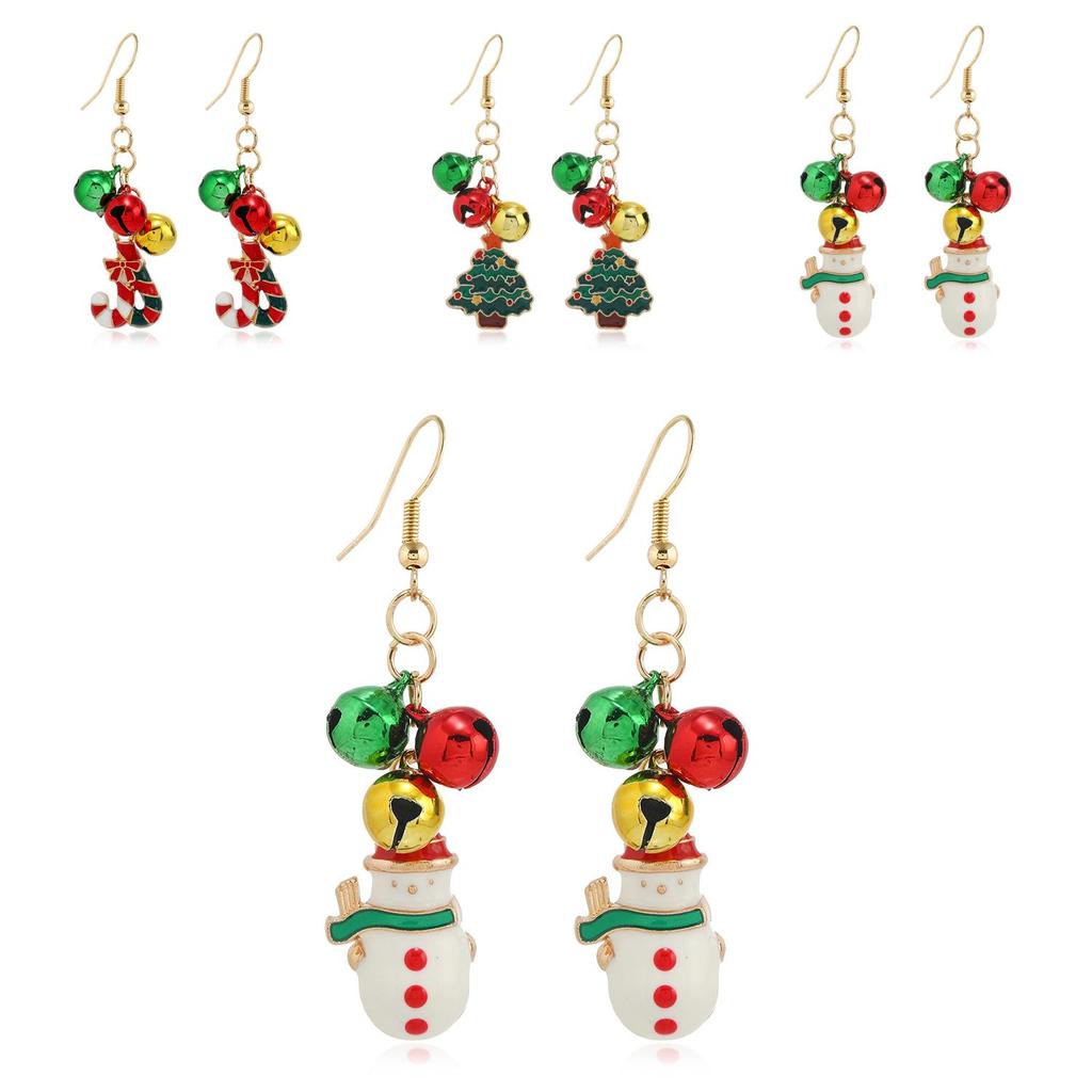 Christmas Tree Snowflake Bell Earrings For Women Holiday Party Decor