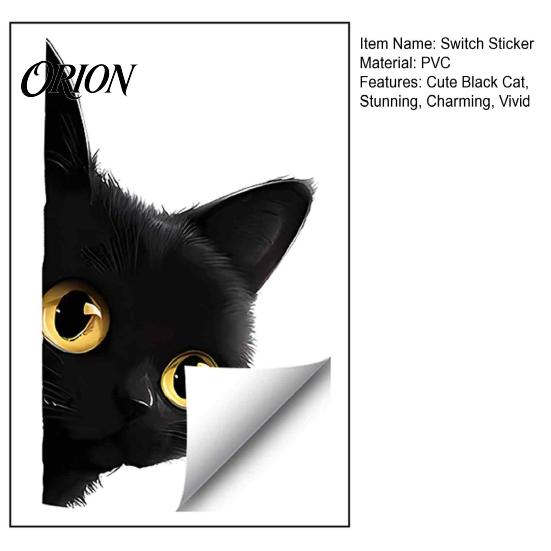 Black Cat Room Decoration Cute Light Switch Decal, Cartoon Peeking Sticker, Peel Funny Pet Pattern Wall Clings And Stick Sticker for Nursery